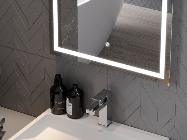 Mexen Miko fürdőszobai megvilágított tükör 80 x 60 cm, LED 6000K, páramentes - 9819-080-060-611-00