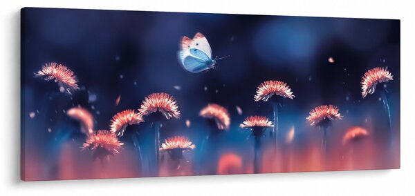 Pitypang képe kék pillangóval (120x50 cm)