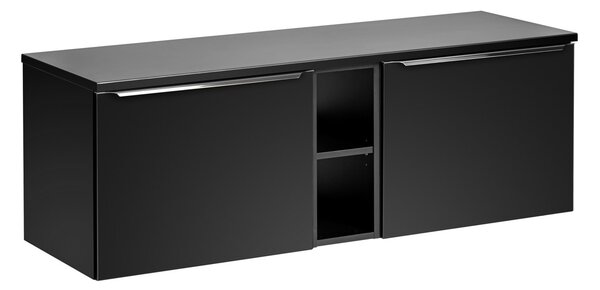 Fürdőszoba szekrény felsővel SANTA FE Fekete D140/1 | 140 cm