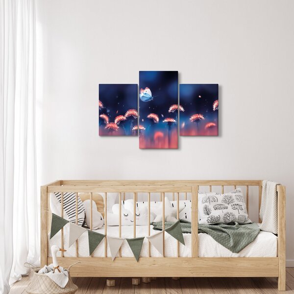 Pitypang képe kék pillangóval (90x60 cm)