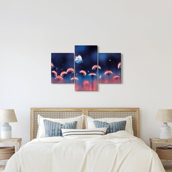 Pitypang képe kék pillangóval (90x60 cm)