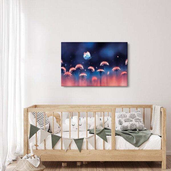 Pitypang képe kék pillangóval (90x60 cm)
