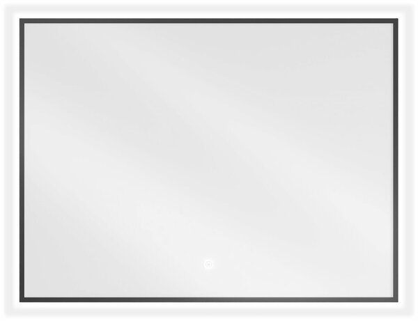 Mexen Erma 80 x 60 cm-es, LED-es 6000K, páramentes, fekete keretes fürdőszobai tükör - 9814-080-060-611-70