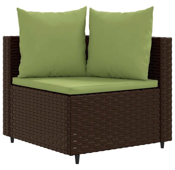 7 részes barna polyrattan kerti ülőgarnitúra párnákkal