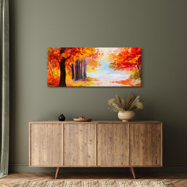 Kép - olajfestmény, színes ősz (120x50 cm)