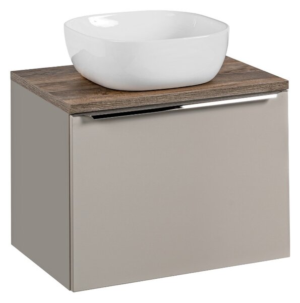 Fürdőszoba szekrény mosdóval és munkalappal SANTA Fe Taupe DU60/1 | 60 cm