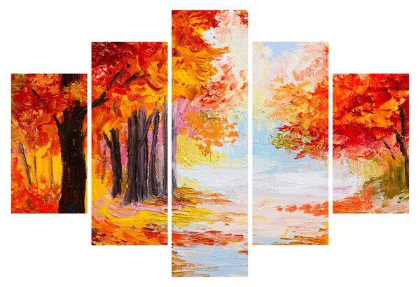 Kép - olajfestmény, színes ősz (150x105 cm)