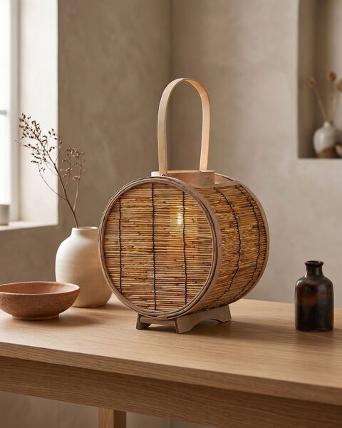 Lámpás BISTAL 30 cm Rattan Természetes