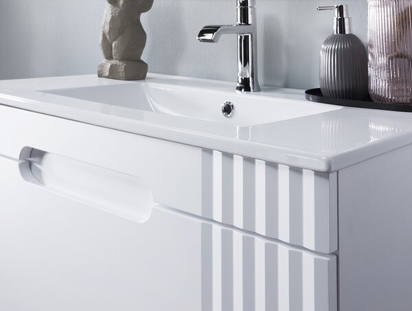 Fürdőszoba szekrény mosdóval FIJI White U80/1 | 80 cm