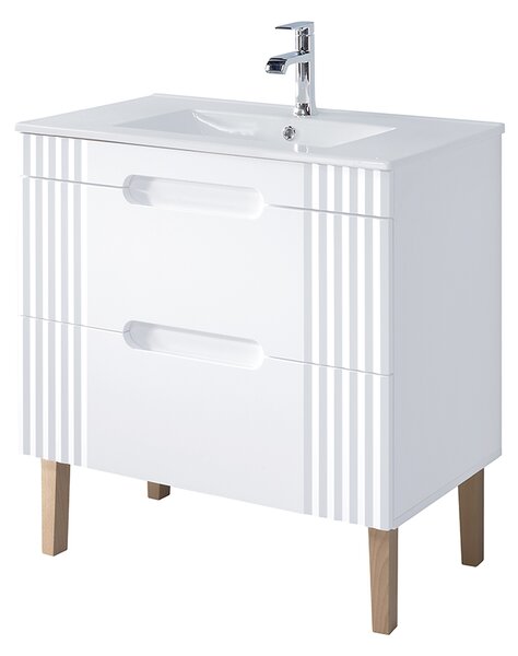 Fürdőszoba szekrény mosdóval FIJI White U80/1 | 80 cm