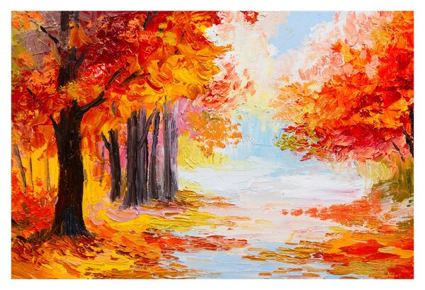 Kép - olajfestmény, színes ősz (90x60 cm)