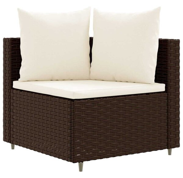 3 részes barna polyrattan kerti ülőgarnitúra párnával