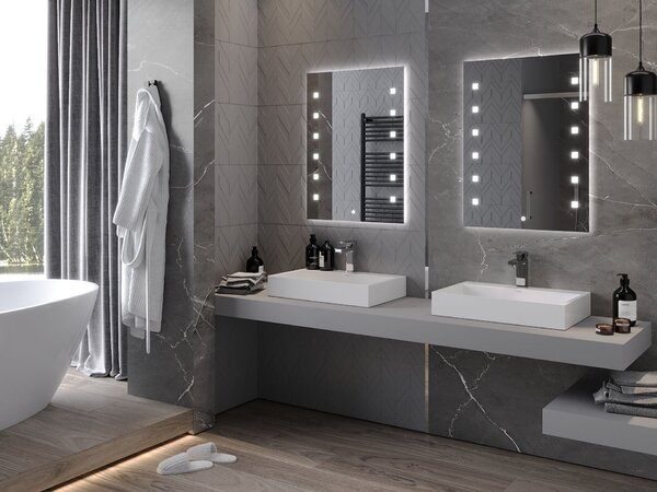 Mexen Ner megvilágított fürdőszobai tükör 60 x 80 cm, LED 6000K, páramentes - 9809-060-080-611-00