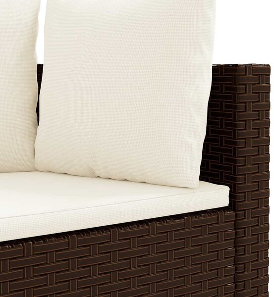 5 részes barna polyrattan kerti ülőgarnitúra párnával