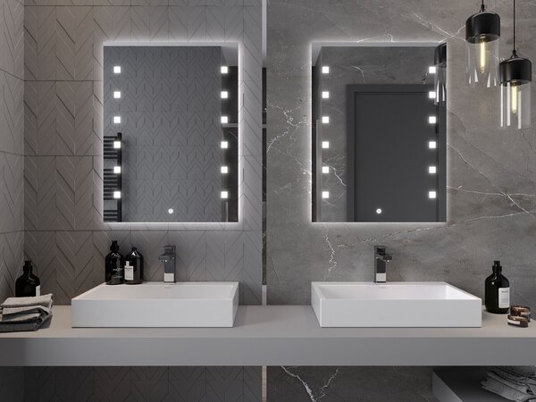 Mexen Ner megvilágított fürdőszobai tükör 60 x 80 cm, LED 6000K, páramentes - 9809-060-080-611-00