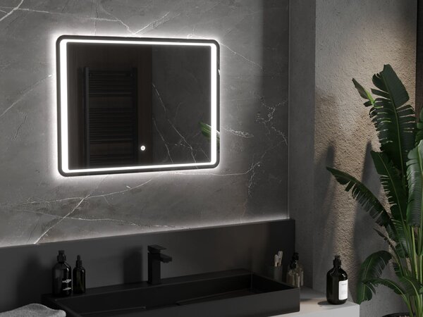 Mexen Zusa 80 x 60 cm-es fürdőszobai megvilágított tükör, LED 6000K, páramentes - 9808-080-060-611-00