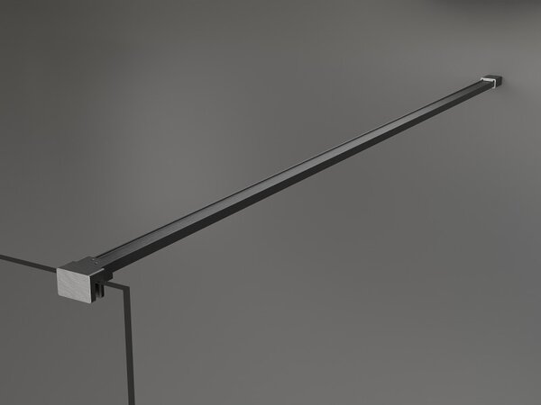 Mexen Kioto, Walk-In zuhany paraván 100 x 200 cm, 8 mm átlátszó üveg fekete mintás, grafit profil, 800-100-101-66-77