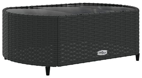 4 részes fekete polyrattan kerti ülőgarnitúra párnákkal