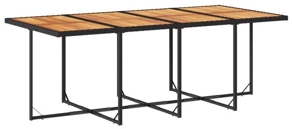 9 részes fekete polyrattan kerti étkezőgarnitúra párnákkal