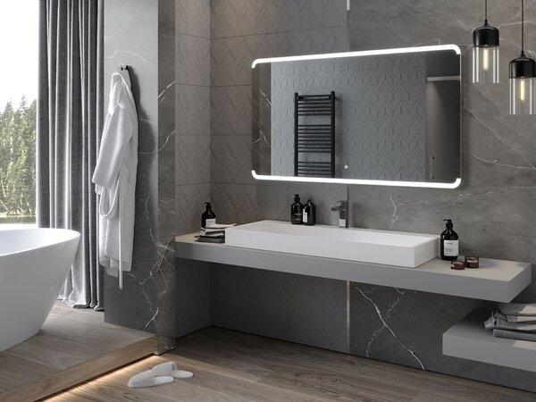 Mexen Nida világított fürdőszobai tükör 140 x 80 cm, LED 6000K, páramentes - 9806-140-080-611-00