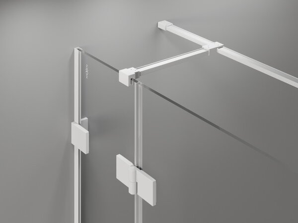 Mexen Lunar T, jobb oldali nyíló zuhanykabin 80 x 80 cm, 8 mm-es átlátszó üveg, fehér profil, 834T-080-080-20-00-P