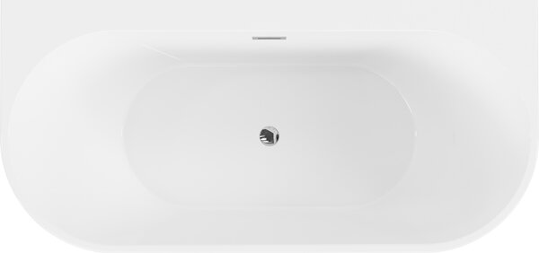 Mexen Oval+, falhoz szabadon álló kád 170 x 80 cm, fehér fényes, króm túlfolyó, 52681708000-01