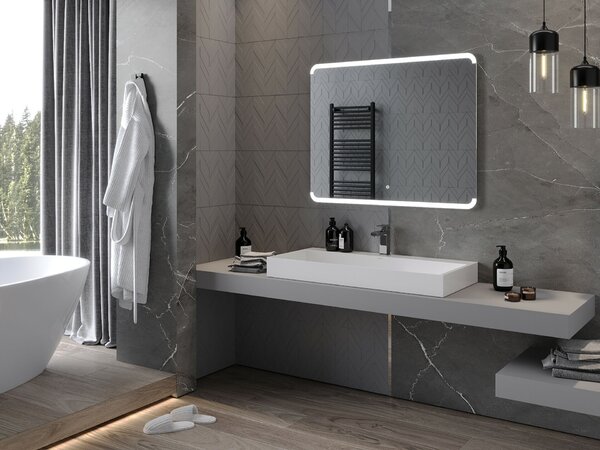 Mexen Nida 100 x 80 cm-es, LED 6000K, páramentesített fürdőszobai tükör - 9806-100-080-611-00