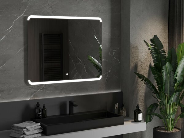 Mexen Nida 100 x 80 cm-es, LED 6000K, páramentesített fürdőszobai tükör - 9806-100-080-611-00