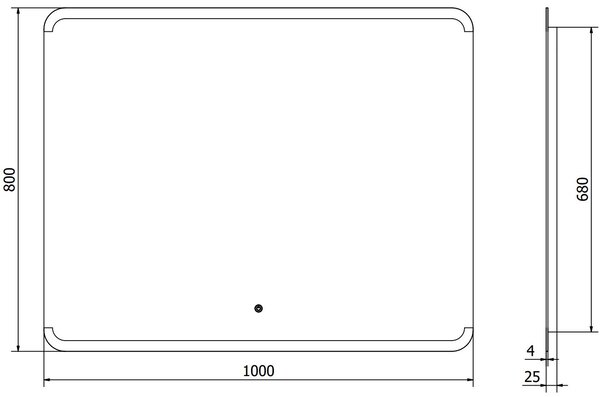 Mexen Nida 100 x 80 cm-es, LED 6000K, páramentesített fürdőszobai tükör - 9806-100-080-611-00