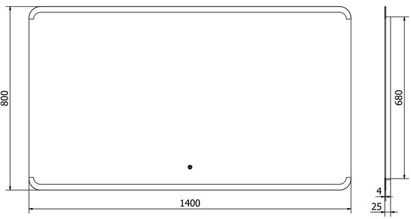 Mexen Nida világított fürdőszobai tükör 140 x 80 cm, LED 6000K, páramentes - 9806-140-080-611-00