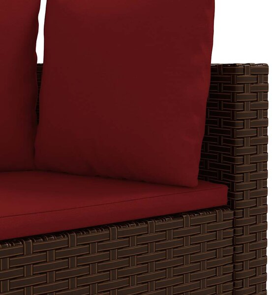 4 részes barna polyrattan kerti ülőgarnitúra párnákkal
