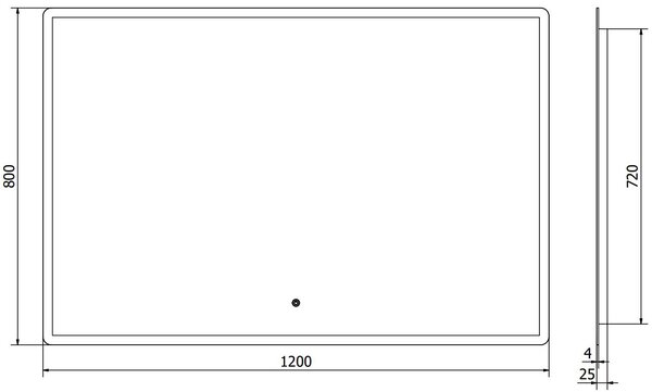 Mexen Navia megvilágított fürdőszobai tükör 120 x 80 cm, LED 6000K, páramentes - 9803-120-080-611-00