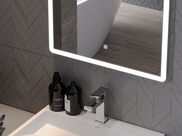 Mexen Navia megvilágított fürdőszobai tükör 120 x 80 cm, LED 6000K, páramentes - 9803-120-080-611-00