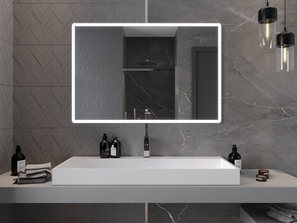 Mexen Navia megvilágított fürdőszobai tükör 120 x 80 cm, LED 6000K, páramentes - 9803-120-080-611-00