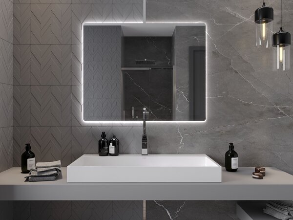 Mexen Sun, LED fürdoszobai tükör háttérvilágítással 100x80 cm, 6000K, páramentes, 9807-100-080-611-00