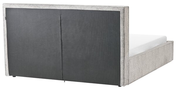 Ágyneműtartós ágy MOISSAC Kötött velúr Fekete/fehér 180 x 200 cm