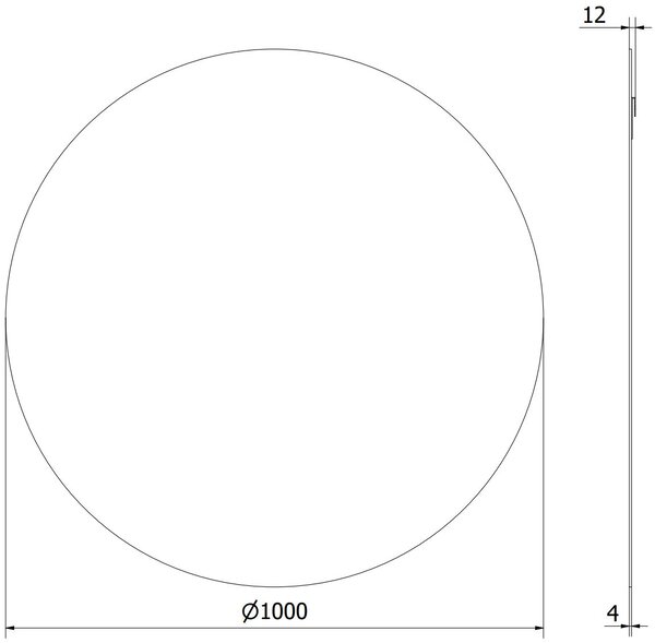 Mexen Alto 100 cm-es kerek fürdőszobai tükör - 9853-100-100-000-00