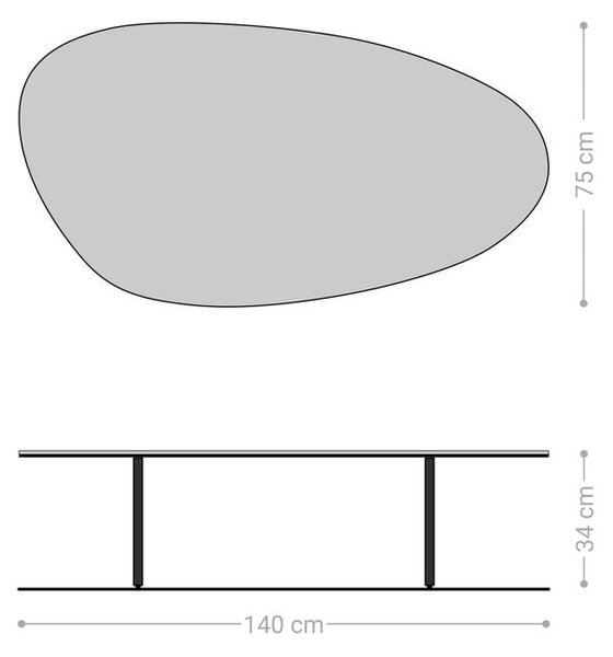 DELIFE Dohányzóasztal Edge ovális 140x75 cm kerámia emperador extra lucidato sötétbarna Salto fém fekete