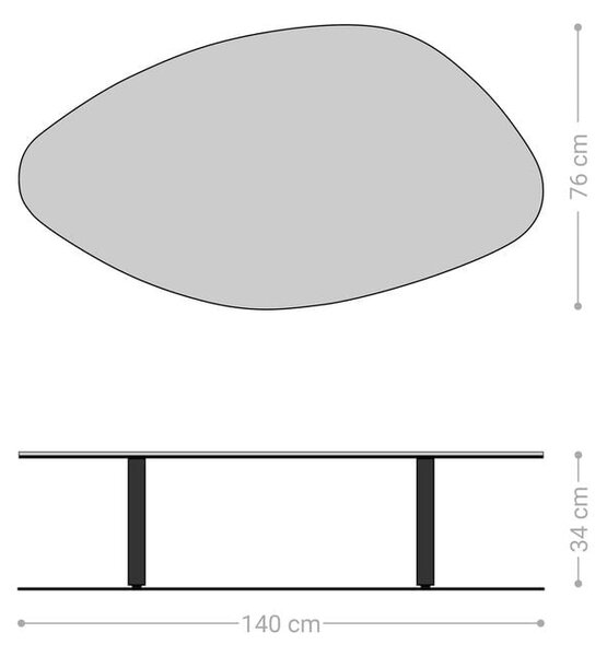 DELIFE Dohányzóasztal Edge organikus 140x76 cm kerámia emperador extra lucidato sötétbarna Lumia akril