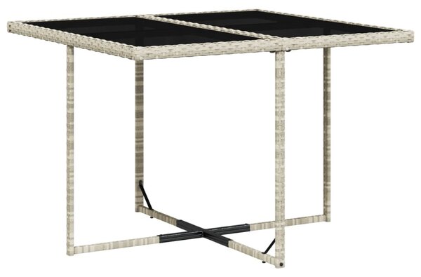 5részes világosszürke polyrattan kerti étkezőgarnitúra párnával