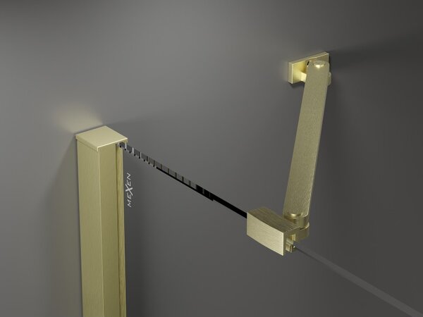 Mexen Velar Duo, tolózuhanyajtó nyitáshoz 140 cm, 8mm szürke üveg, arany matt, 871-140-000-42-55