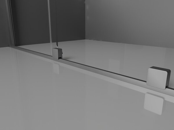 Mexen Velar L Duo, zuhanykabin tolóajtóval 80 x 80 cm, 8 mm-es mattüveg, polírozott grafit, 871-080-080-02-33-95
