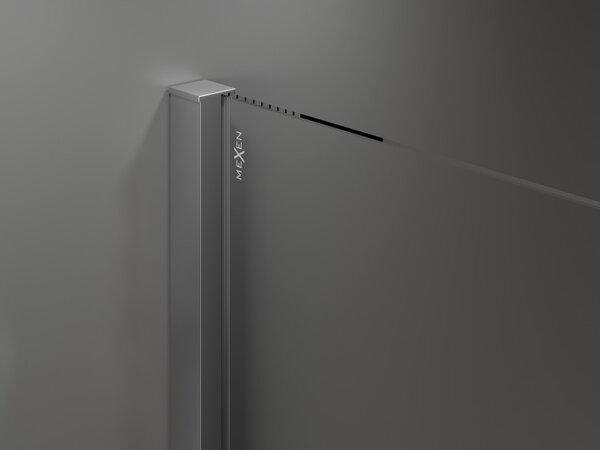 Mexen Velar, tolózuhanyajtó nyitáshoz 90 cm, 8 mm átlátszó üveg, polírozott grafit, 871-090-000-01-95