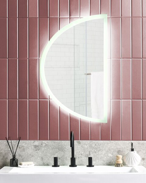 LED fürdőszobai tükör BEZONS 49 cm 80 cm Ezüst