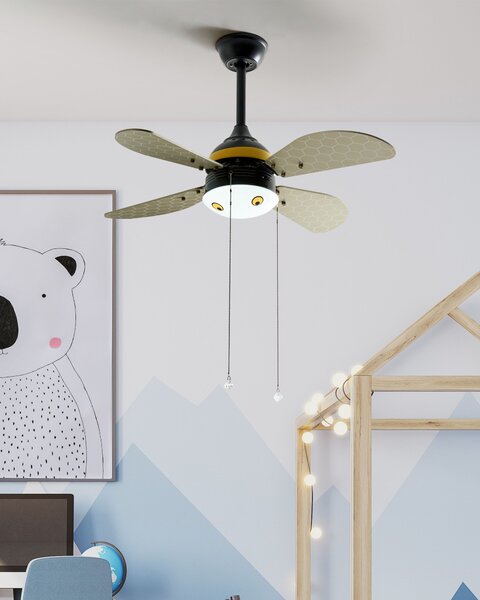 Mennyezeti ventilátor világítással DOLORES LED Sárga