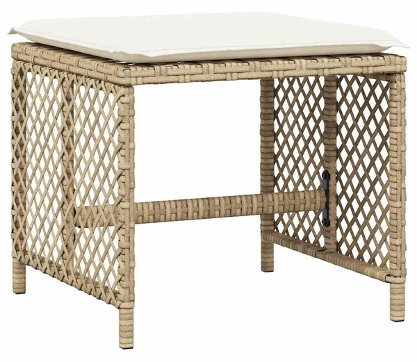 9 részes bézs polyrattan kerti étkezőgarnitúra párnákkal