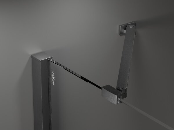 Mexen Velar Duo, tolózuhanyajtó nyitáshoz 140 cm, 8 mm szürke üveg, polírozott grafit, 871-140-000-42-66