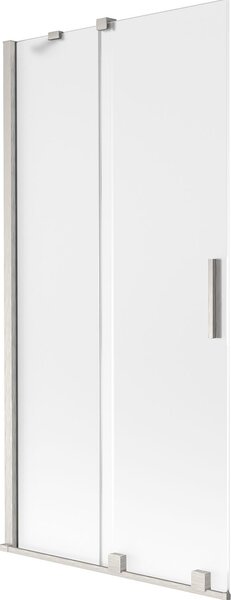 Mexen Velar 2-szárnyú tolóajtós kádparaván 90 x 150 cm, zúzmarás, kefélt nikkel - 896-090-000-31-97