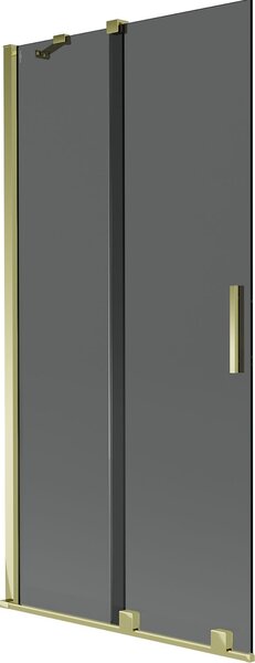 Mexen Velar 2 szárnyú eltolható fürdőkádparaván 95 x 150 cm, grafit, arany - 896-095-000-41-50