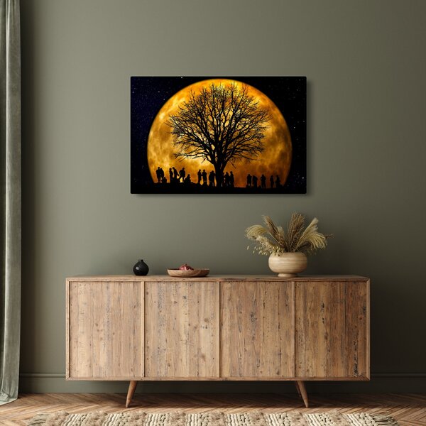 Holdok és sziluettek képe (90x60 cm)